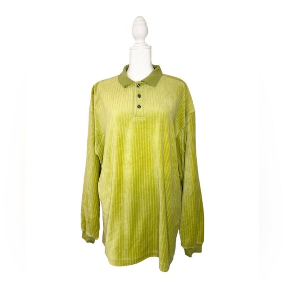John Ashford Vintage Green Polo Sweater Dress Casual Shirt Size Medium